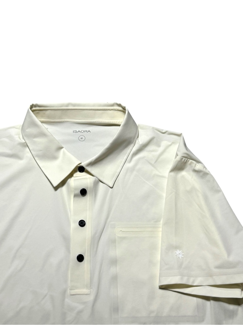 ISAORA Men's Medium Cream Performance Polo Shirt